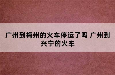 广州到梅州的火车停运了吗 广州到兴宁的火车